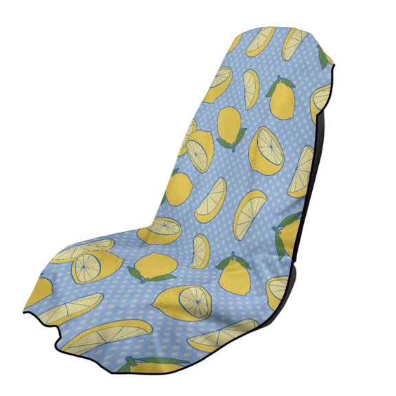 Garronmavis Lemon Ultimate Seat Towel Elastic Edge Pockets No Shift Design Absorbent Compact Storage Pouch Perfect for Swim Yoga Camping Trips