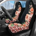 thumbnail image 1 of Garronmavis Leopard Flower Fluffy Car Seat Covers 2 Pcs Auto Seat Cover Pad for Front Universal Elastic Vehicle Seats Cushion Automotive Interior Accessories for Women, 1 of 7