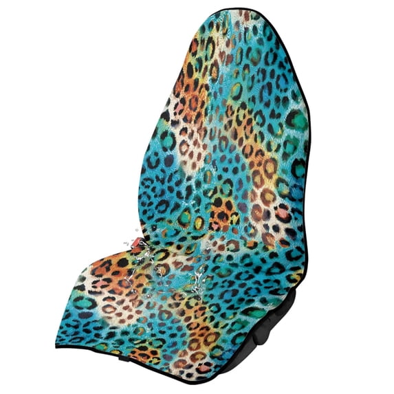 Garronmavis Leopard Front Car Seat Towel Cover Sweat Protection for Sports Workout Use Easy Installation Water-Resistant Stain Resistant Universal Fit for Cars SUV Trucks Sedan Van