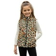 thumbnail image 1 of Garronmavis Leopard Print Girls Sleeveless Vests Size 4T Wind Proof Girls Outerwear Vest Sleevless Versatile Fall Winter Warm Outerwear With Pockets Soft Fall Outfits Fashion Clothing, 1 of 7