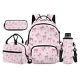 thumbnail image 1 of Garronmavis Light Pink Watercolor Bow & Tiny Heart Girls Backpack Kit, 17 Inch Sweet Girly Casual School Daypack with Insulated Lunch Pack, Pencil Case and Water Bottle Holder, 1 of 8