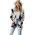 thumbnail image 1 of Garronmavis Lightweight Long Sleeve Cardigan Soft Drape Womens Fall Cardigan Jacket Plus Size Open Front Cardigan Sweatshirt for Women Beach Cover Up Cow print, 1 of 6
