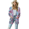 thumbnail image 1 of Garronmavis Lightweight Long Sleeve Cardigan Soft Drape Womens Fall Cardigan Jacket Plus Size Open Front Cardigan Sweatshirt for Women Beach Cover Up Peonies, 1 of 6