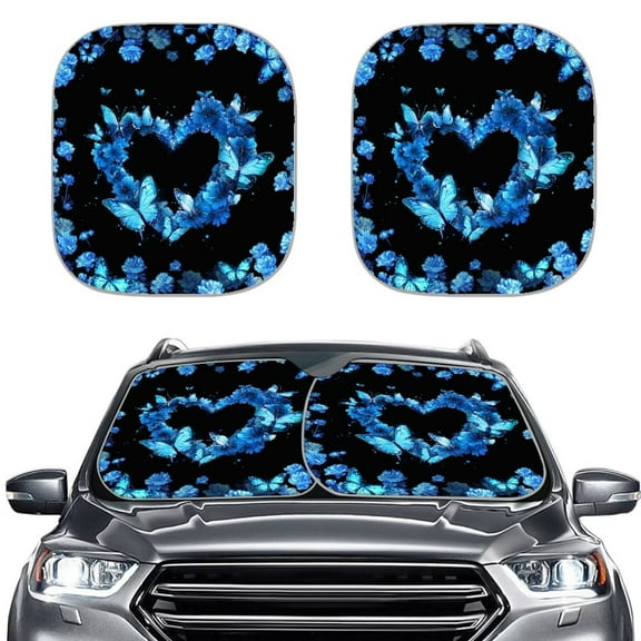 Garronmavis Love Butterfly Automotive Windshield Sunshades Car Shield Sun Protector Foldable Washable Car Visor Auto Interior Accessories