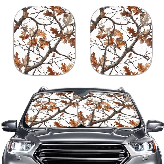 Garronmavis Maple Leaf 2 Packs Car Front Windshield Sunshade for SUV Sedan Van Trucks Car Interior Accessiores Easy to Install