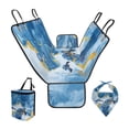thumbnail image 1 of Garronmavis Marble Patterned Turtle Dog Seat Cover for Back Seat Multipurpose Trash Bin with Storage Pockets Dog Scarf for Large Dogs 3 PCS Car Seat Cover Pet Car Seat Protection, 1 of 6