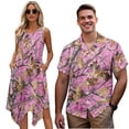 thumbnail image 1 of Garronmavis Matching Beach Outfits for Couples Mens Button Up Shirt and Polyester Womens Sleeveless Dress Camo Hunting Print Flowy Hawaiian Vacation Sundress with Pocket, 1 of 7