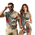 thumbnail image 1 of Garronmavis Matching Golf Shirts for Couple USA Flag Eagle Flower Quarter Zip Matching Couple Golf Shirts Woman Golf Clothing Set Breathable Fabric Keep Cool in Hot Weather 4-Way Stretch, 1 of 6