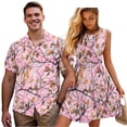 thumbnail image 1 of Garronmavis His and Hers Matching Outfits Mens Button Down Shirt Soft Beach Shirts and Womens Summer Dresses Camo Hunting A-Line Polyester Vacation Sleeveless Crewneck Sundress, 1 of 7
