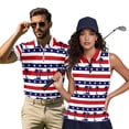 thumbnail image 1 of Garronmavis Patriotic Star Matching Couple Sport Shirts Couple Golf Matching Outfits Machine Washable Mens Hawaiian Shirt Quarter Zip Mens Shirts Casual for Golf Tennis Running Gym, 1 of 6