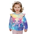 thumbnail image 1 of Garronmavis Pink Axolotl Long Sleeve Sweatshirt Soft Pullover Crewneck Long Sleeve Shirts Stylish Fall Winter Clothes Washable Toddler Girl Sweatshirt Clothes Outfit for Girls Aged 1-2, 1 of 7