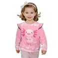 thumbnail image 1 of Garronmavis Pink Axolotl Toddler Girl Sweatshirt Lightweight Hearts Long Sleeve Pullover Crewneck Tops Shirts Stylish Pullover Drop Shoulder Sweater Top Lightweight for Girls Aged 2-3, 1 of 7