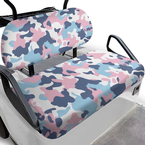Garronmavis Pink & Blue Camouflage Golf Cart Seat Covers Accessories for All Seasons Lightweight Split Backrest Front Seat Cover Universal Fit Decor Accessiores