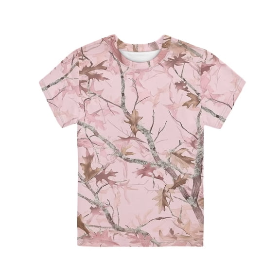 Garronmavis Pink Camo Hunting Shirts for Girls 2T-3T Toddler Summer Short Sleeve Crewneck T-Shirts for Camping & Outdoor Adventures Y2K Sport Streetwear Tops Soft Comfy Daily Play Clothes