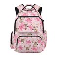 thumbnail image 1 of Garronmavis Pink Deer Bow Backpack for Girls, 17 Inch Lightweight School Bag for Ages 9-12, Elementary Backpack with 600D Breathable & Multi-Pockets, 1 of 7
