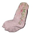 thumbnail image 1 of Garronmavis Pink Floral Butterfly Car Seat Towel Cover Stain Resistant Includes Storage Bag Stretchable Front Car Seat Protector for Most Cars SUV Trucks Sedan Van, 1 of 9