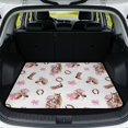thumbnail image 1 of Garronmavis Pink Horse Horseshoe Bow Car Trunk Mat Washable Rear Cargo Cover Pet Friendly Western Style Auto Interior Accessory, 1 of 7