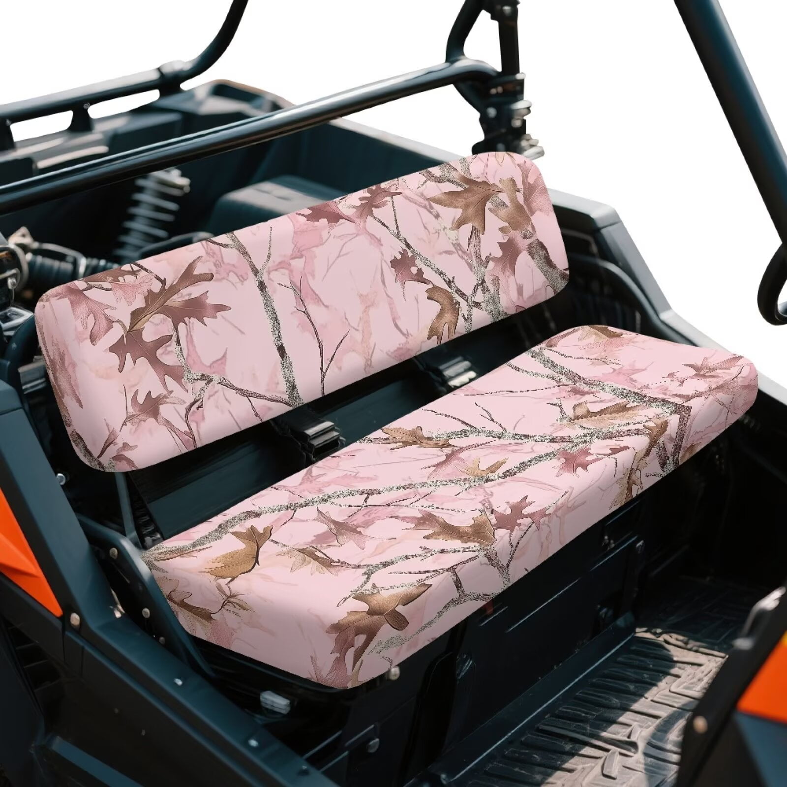 Garronmavis Pink Hunting Camo Forest UTV Seat Covers Anti-Scratch Easy to Clean Covers for Mule Seat Accessories Parts Compatible with Kawasaki Mule 4010 4x4 Hardwoods Green HD 2009