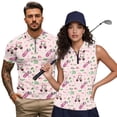 thumbnail image 1 of Garronmavis Pink Matching Golf Shirts for Couple Racerback Design Funny Men Women Matching Couple Golf Shirts 4-Way Stretch Golf Tennis Tank Top, 1 of 6