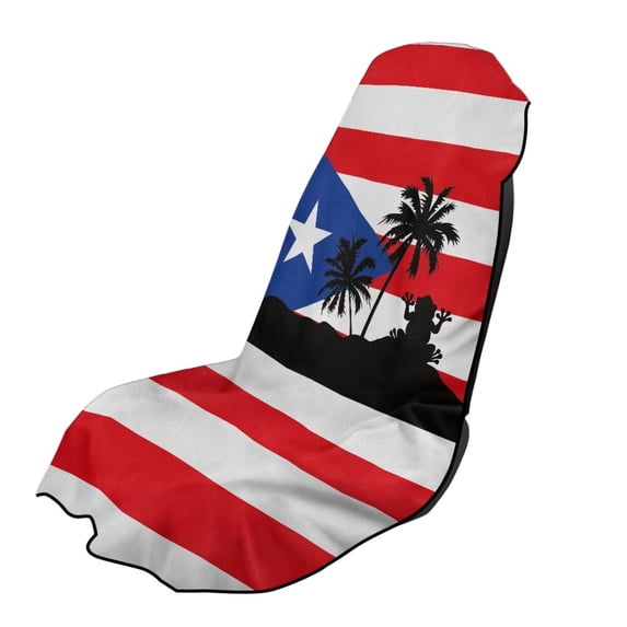 Garronmavis Puerto Rico Flag Car Seat Towel Cover Stain Resistant Sweat Protection for Sports Use 1 PC Stretchable Easy Installation for Most Cars SUV Trucks Sedan Van