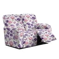 thumbnail image 1 of Garronmavis Purple Butterfly Flowers Recliner Chair Covers 6-Pieces Stretch Large Couch Covers for 2 Seats Reclining Slipcovers with Elastic Bottom Protector for Dogs Cats Easy to Install, 1 of 7