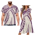 thumbnail image 1 of Garronmavis Samoa Couple Matching Outfit Husban and Wife Clothing Womens Short Sleeve Dress Hawaiian Beach Dresses Size L and Men's Button Down Casual Shirt for Summer, 1 of 7