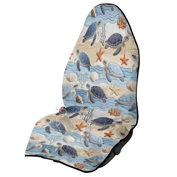 Garronmavis Sea Turtle Front Car Seat Towel Cover Sweat Absorbent For Post Workout Stain Resistant Water Resistant Non Slip Soft 1 PC Easy Installation Universal Fit For Cars SUV Trucks Sedan Van