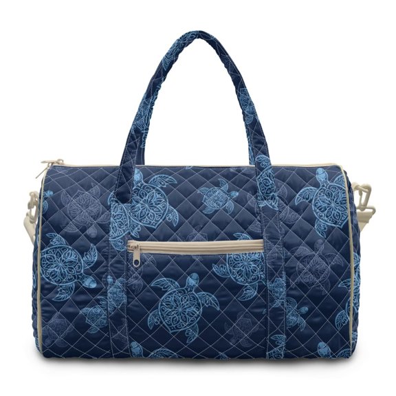 Garronmavis Sea Turtle Quilted Travel Bag Weekender Overnight Duffle Bag Carry On Gym Dance Bag with Luggage Sleeve & Zipper Pockets