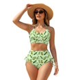 thumbnail image 1 of Garronmavis Sour Pickles Women's Bikini Set Twist Front Halter 2 Piece Swimsuit Adjustable Side Tie Tummy Control Bathing Suit for Summer Beach, 1 of 6