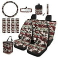 thumbnail image 1 of Garronmavis Southwest Aztec Universal Fit Car Seat Cover Full Set 13 Pieces Steering Wheel Cover Seat Belt Rearview Mirror Cover Garbage Bins Rear View Mirror Cover Keychain Air Vent Storage Pouch, 1 of 4