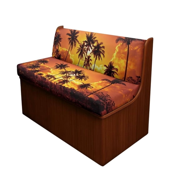 Garronmavis Sunset Palm Tree RV Dinette Cushion Covers 2 Piece RV Dinette Cushion Slipcover Stretchy Comfortable Camper Couch Covers and Elastic