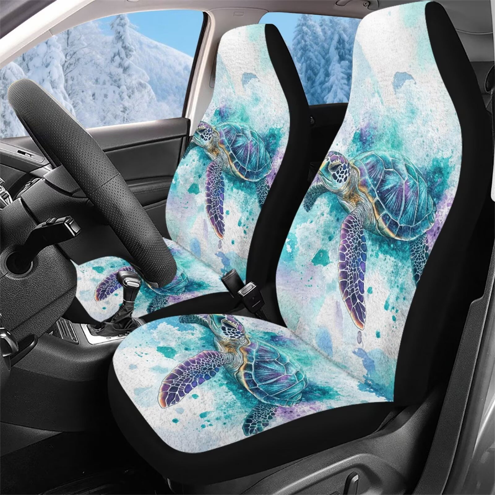 Emerald Green Tie Dye Pet Car Seat Cover