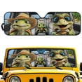thumbnail image 1 of Garronmavis Turtle Family Driving Windshield Sun Shade Compatible with Jeep Wrangler JK JL Windshield Shade Bolck UV Rays & Protect Car Interior, 1 of 6