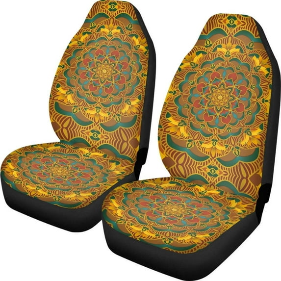 Garronmavis Two Front Car Seat CoversCars Seats Cover fit for Most of SUV,Sedan,Trucks Universal Bucket Seat Cover Auto Cover Camo Hunting Forest