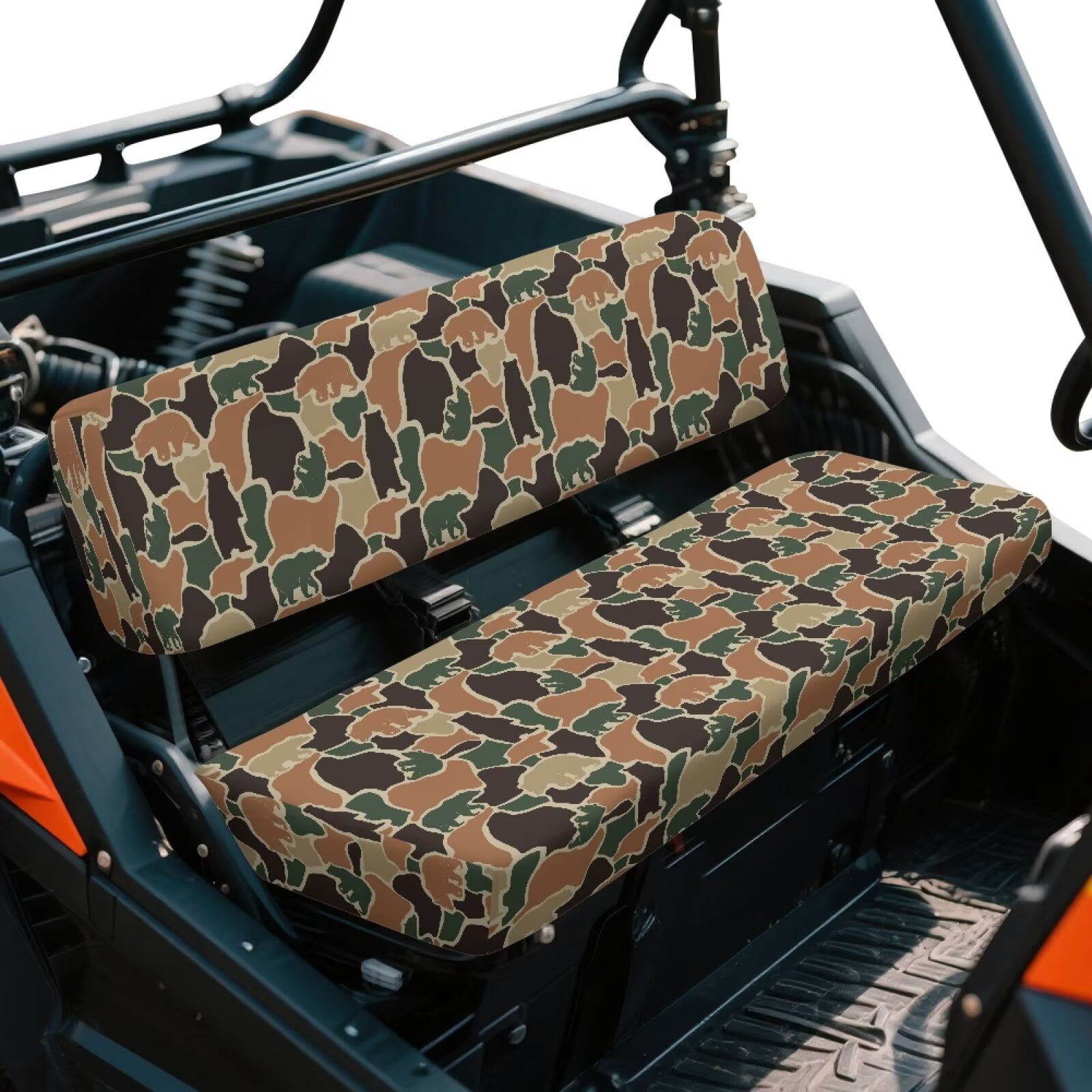 Garronmavis UTV Seat Covers Full Protection Seat Accessories Easy to Install UTV Accessories Compatible with Kawasaki Mule 4010 4x4 SE(2016-2018) Bear Camo