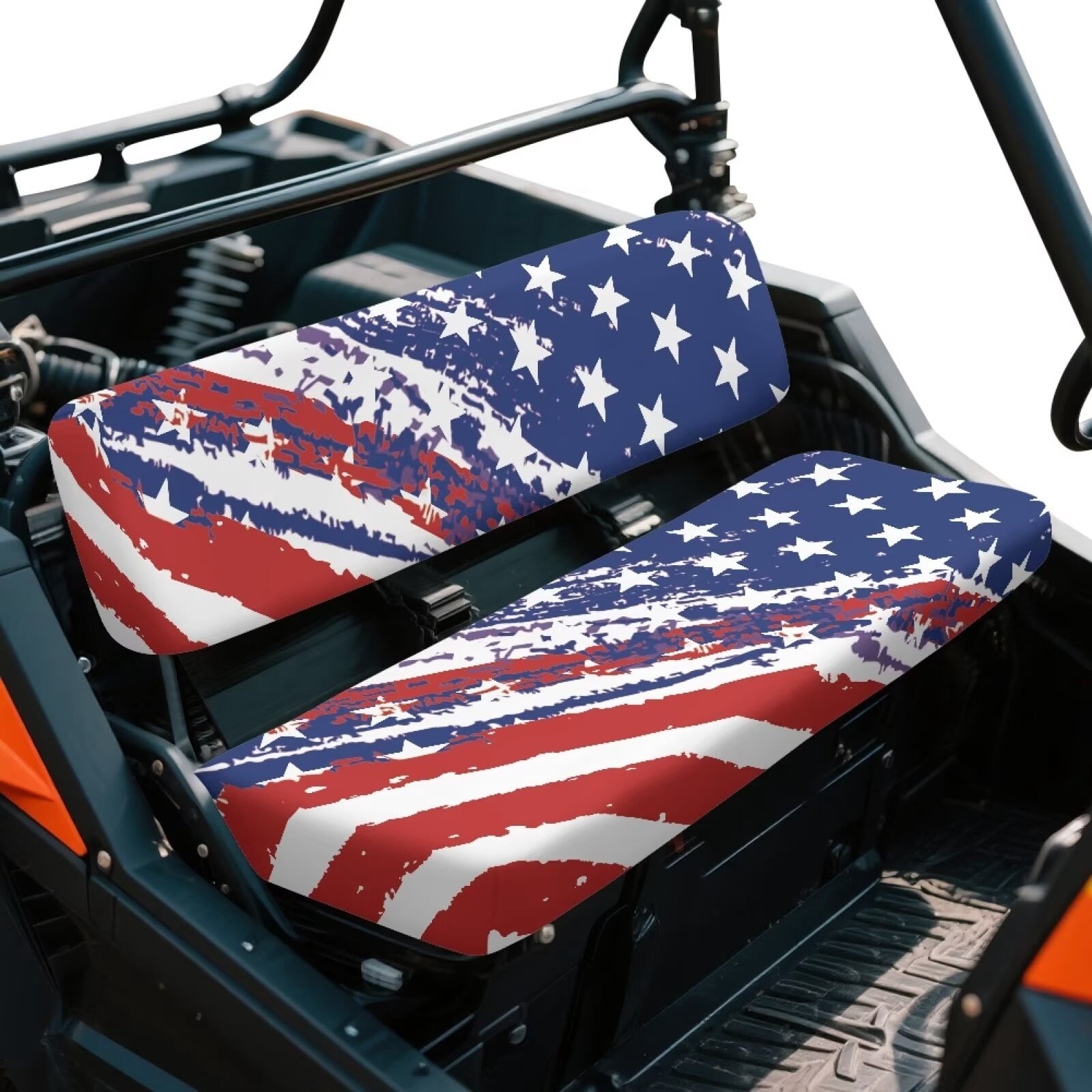 Garronmavis UTV Seat Covers for Mule Seat Accessories Parts Anti-Slip Dirt-Proof Full Protection Compatible with Kawasaki Mule 40104x4 FE(2021-2025) American Flag