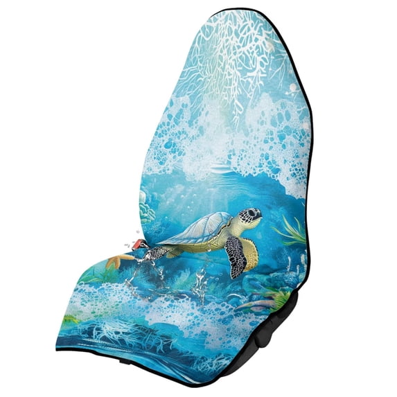 Garronmavis Waterproof 1 PC Front Car Seat Towel Cover Sweat Protection Turtle Car Seat Cover for Front Seats Easy Installation Compatible with Cars SUVs Trucks Sedans Vans