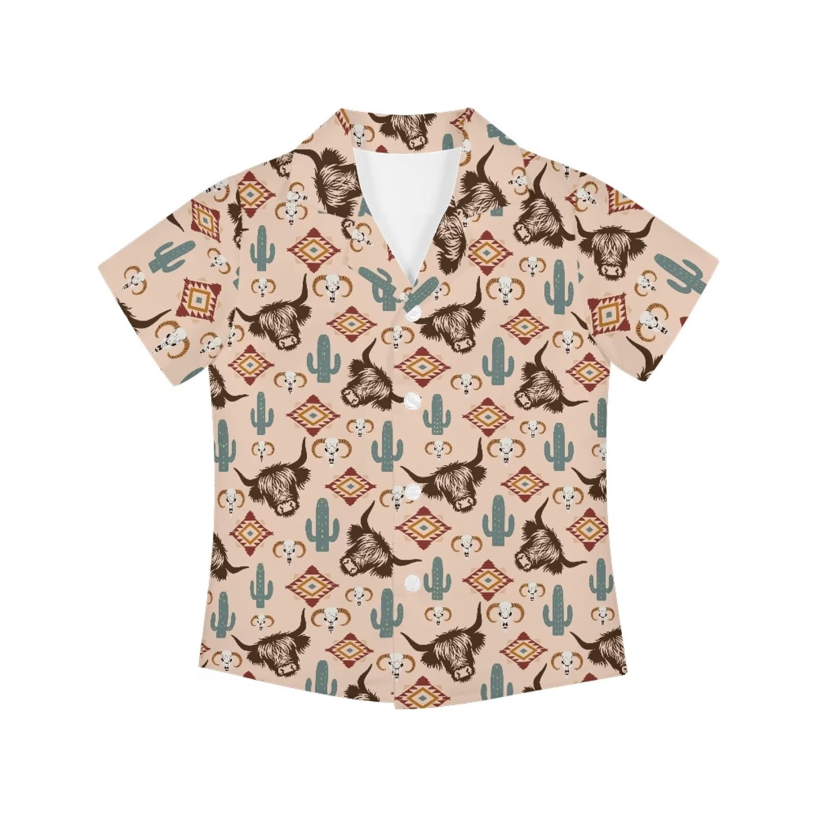 Garronmavis Western Highland Cow Cactus Shirts for Teen Boys Girls Size ...