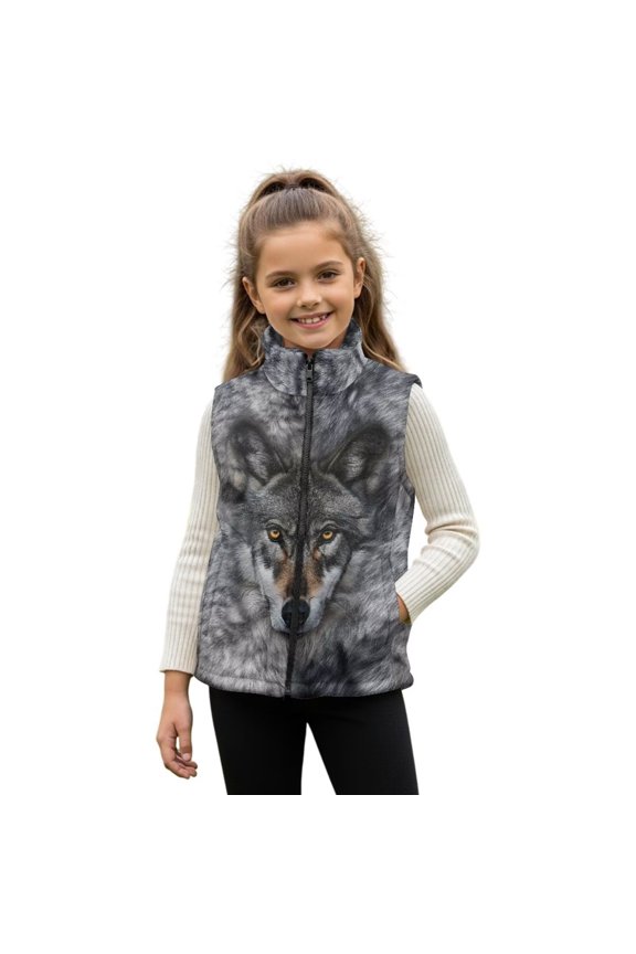 White Cat Girls Sleeveless Vests Size 3T Stand Collar Girls Outerwear Vest Lightweight Sleeveless Jackets Outerwear with Pockets Comfortable Fall Outfits Fashion Clothing