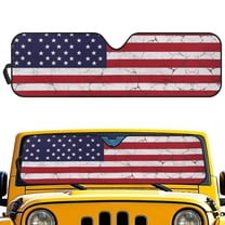 Garronmavis Windshield Sun Shade Compatible with Jeep JK JKU JL JLU 1997-2023 , Compatible with Gladiator JT 2020-2023 Foldable Windshield Sun Visor Blocks UV Rays