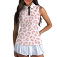 thumbnail image 1 of Garronmavis Women's Golf Shirt Zipper Size 2XL Sleeveless Tennis Shirts Collared Casual Athletic Shirts Womens Animal Print Golf Shirt, Pink Lepoards, 1 of 7