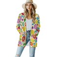 thumbnail image 1 of Garronmavis Women's Lightweight Cardigan Sweater Cover Up for Beach Long Sleeve Long Cardigan Knit Jacket Hippie Flower, 1 of 6