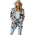 thumbnail image 1 of Garronmavis Women's Lightweight Open Front Cardigans Plus Size Long Sleeve Kimono Cover Ups for Women Beach Cardigan Sweater Jacket Cow Print, 1 of 6