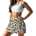 thumbnail image 1 of Garronmavis Women's Golf Skirts Skorts Athletic Shorts Pockets High Waisted Tennis Skort Running Sports Skirts Skorts Womens Animal Print Skort, Cow Print Sunflower, Size M, 1 of 7