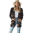 thumbnail image 1 of Garronmavis Womens Cardigan Sweater with Pockets Lightweight Long Sleeve Cardigan Soft Drape Open Front Fall Dusters Plus Size Cover Up Jacket Butterfly Moon Flowers, 1 of 6