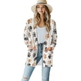 thumbnail image 1 of Garronmavis Womens Cardigan Sweater with Pockets Long Sleeve Cardigan Soft Drape Open Front Fall Dusters Plus Size Cover Up Jacket Vintage Flowers, 1 of 6