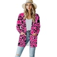 thumbnail image 1 of Garronmavis Womens Lightweight Cardigan Sweater Long Sleeve Open Front Long Cardigan Plus Size Knit Jacket Y2K Summer Beach Cover Up with Pockets Pink Heart, 1 of 6