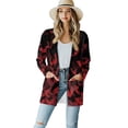 thumbnail image 1 of Garronmavis Womens Long Sleeve Cardigan Sweater for Fall Cardigan Jacket Stretch Blouses for Women Dressy Casual Draped Top Plus Size Red Bat, 1 of 6