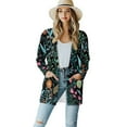 thumbnail image 1 of Garronmavis Womens Long Sleeve Cardigan Sweater for Fall Jacket Stretch Blouses for Women Dressy Casual Draped Top Plus Size Hippie Plants, 1 of 6