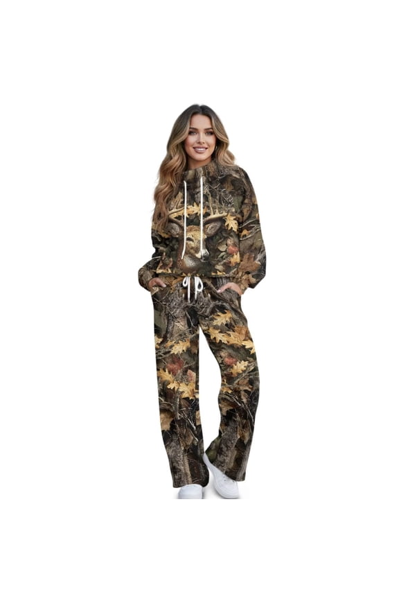 Womens Track Suits 2 Piece Set Boho Sweatshirt for Women Hoodies Wide Leg Sweatpants Travel Tracksuit Lounge Sets, Size XS